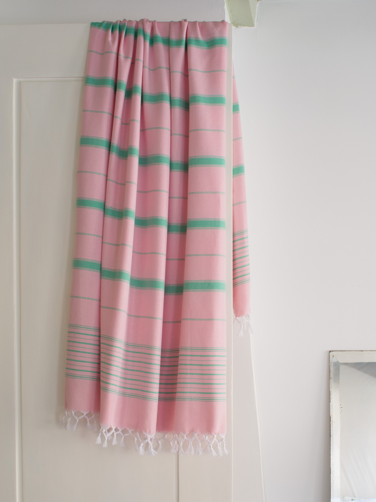 hammam towel powder pink/jade green
